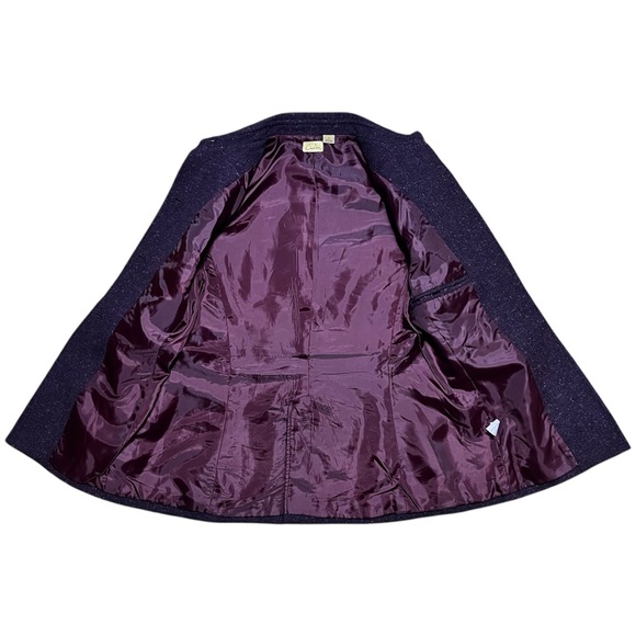 Caslon Wm’s Wool Silk Blend Tweed Blazer Jacket In Purple With Color Flecks Sz 4 - Picture 5 of 16